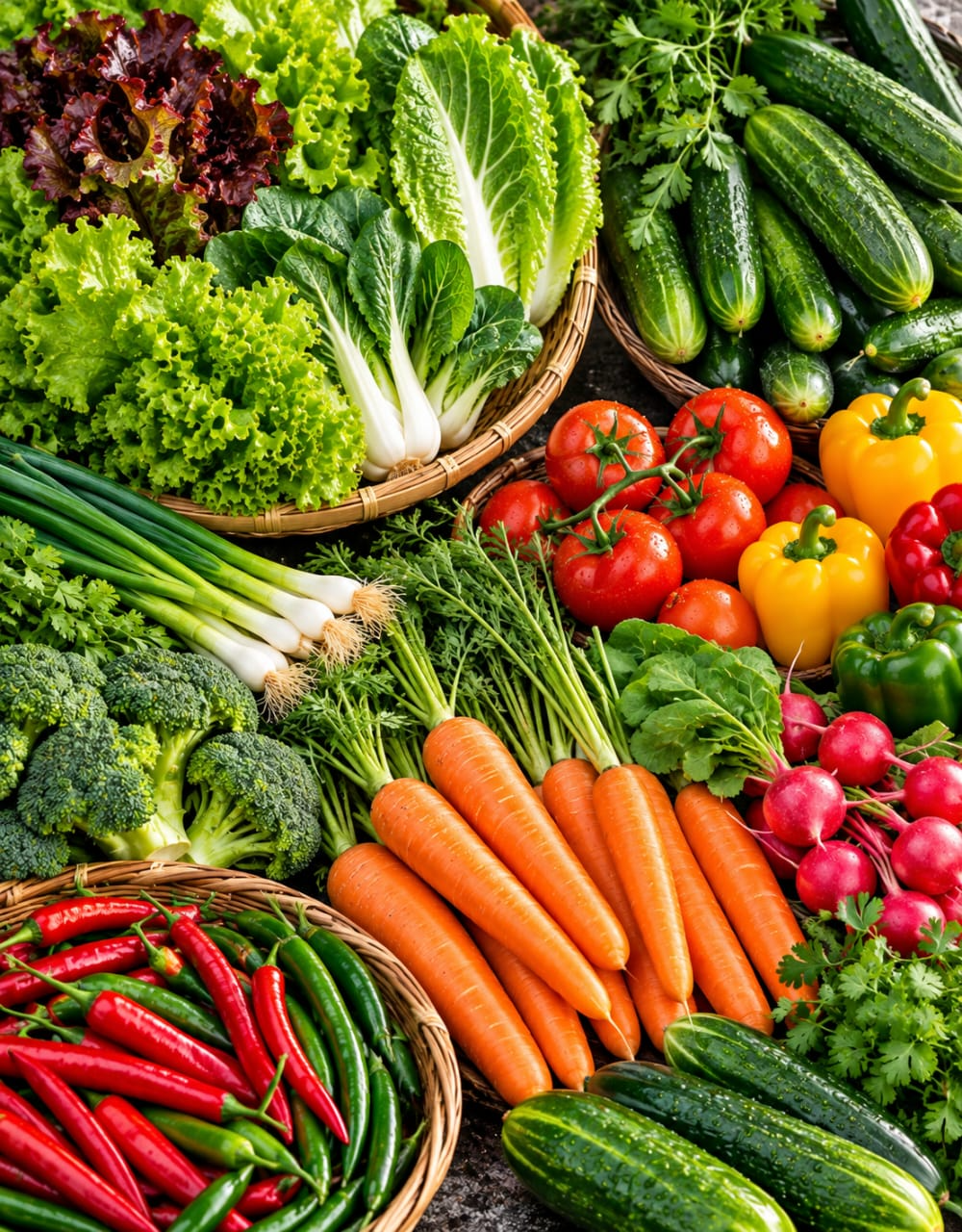 A colourful selection of fresh vegetables